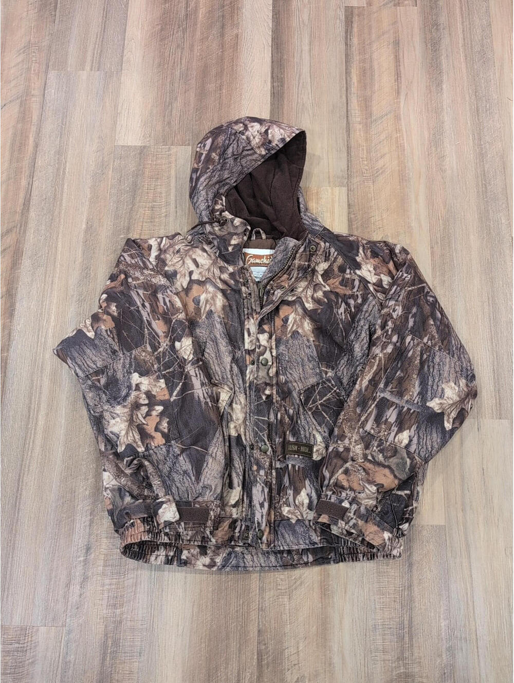 Gamehide Hush Hide Soft Mid/Heavy weight Hooded Hunting Jacket Size XL